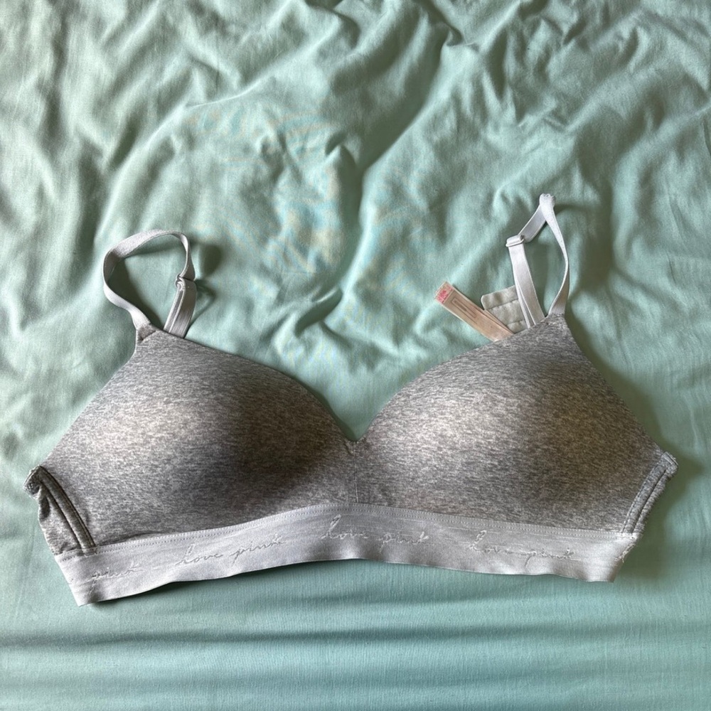Victoria's Secret Gray Lace Trim Bra
